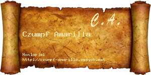 Czumpf Amarilla névjegykártya